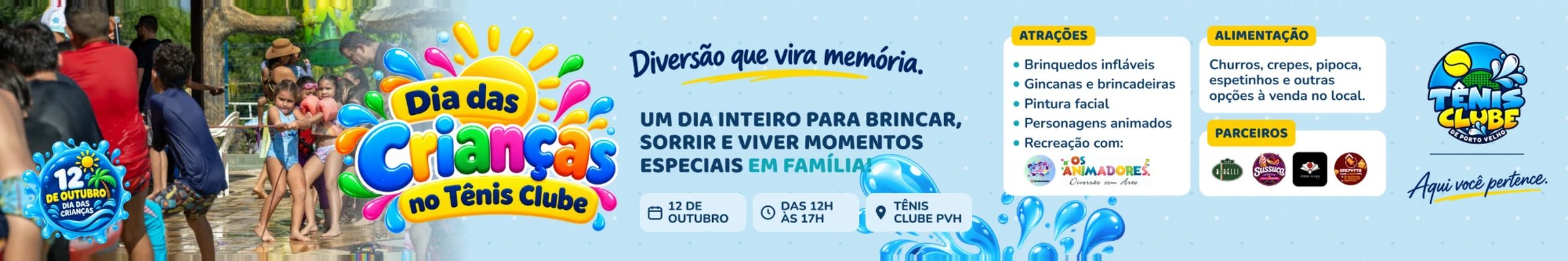 Dia das Crianças no Tênis Clube — 12 de outubro, das 12h às 17h